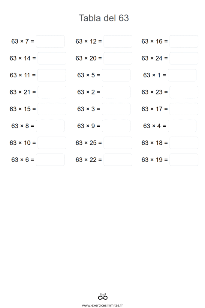 Table de 63