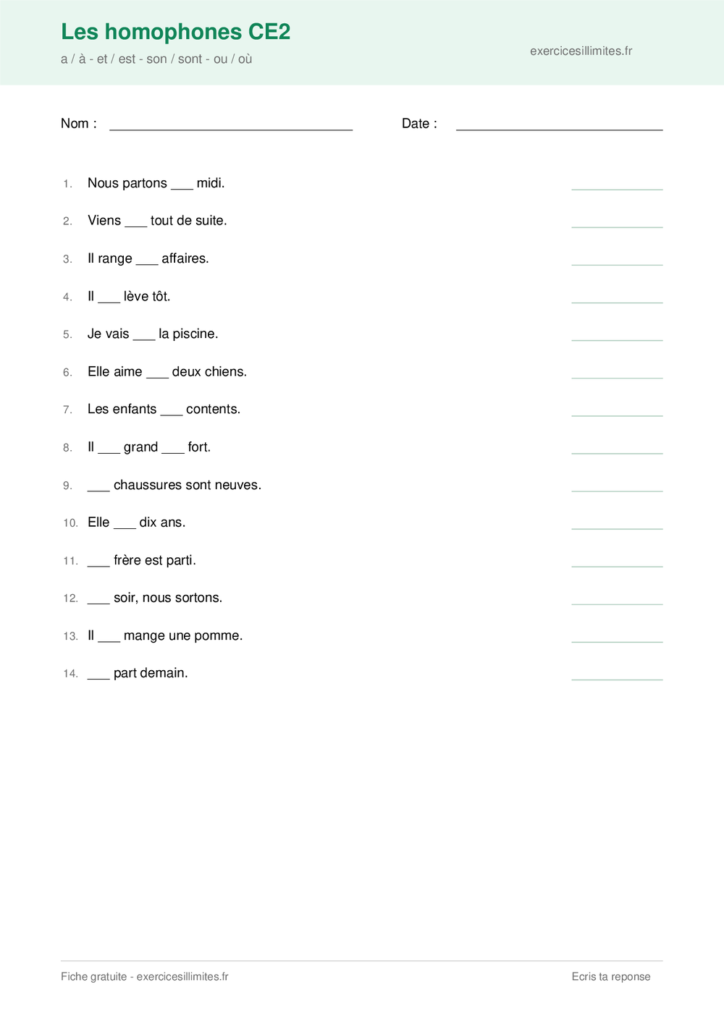 homophones ce2