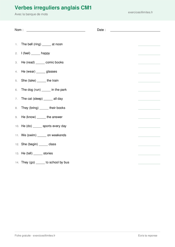 liste verbes irréguliers anglais pdf